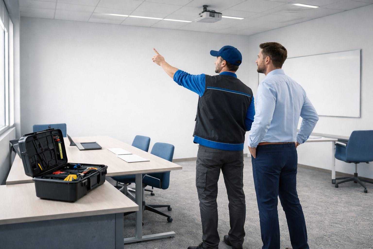 Técnico de Computerland realizando visita de evaluación en sitio