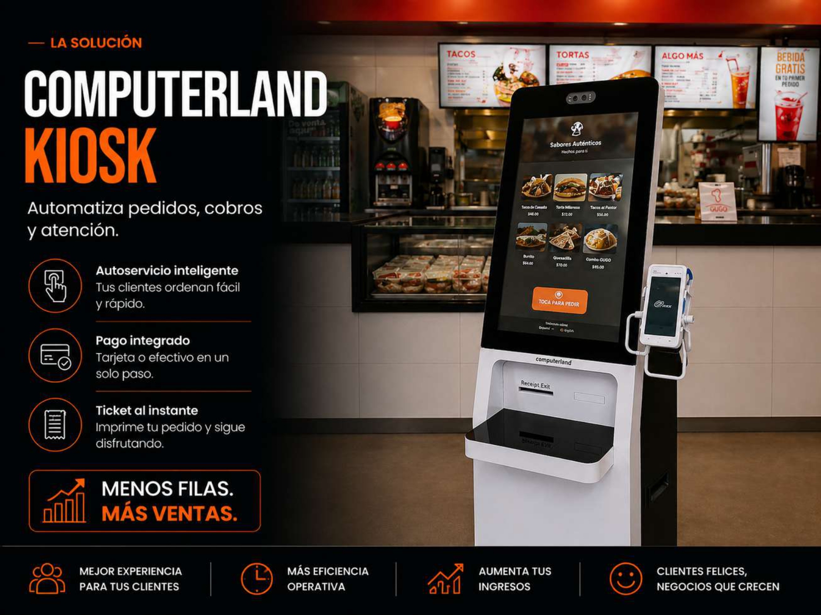 Computerland Kiosk para restaurantes: toma de pedidos